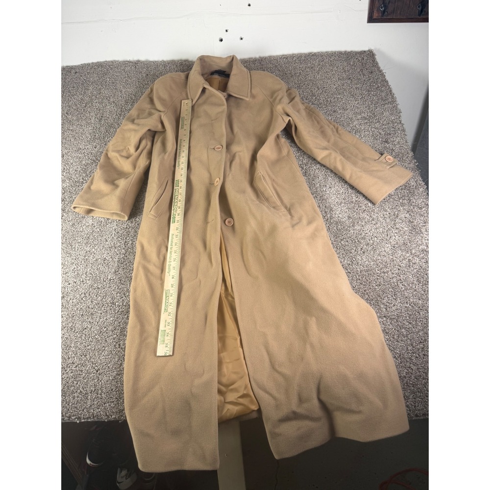 Jones New York Womens Camel Wool Blend Long Trench Coat Tan Size 10 RN 54163